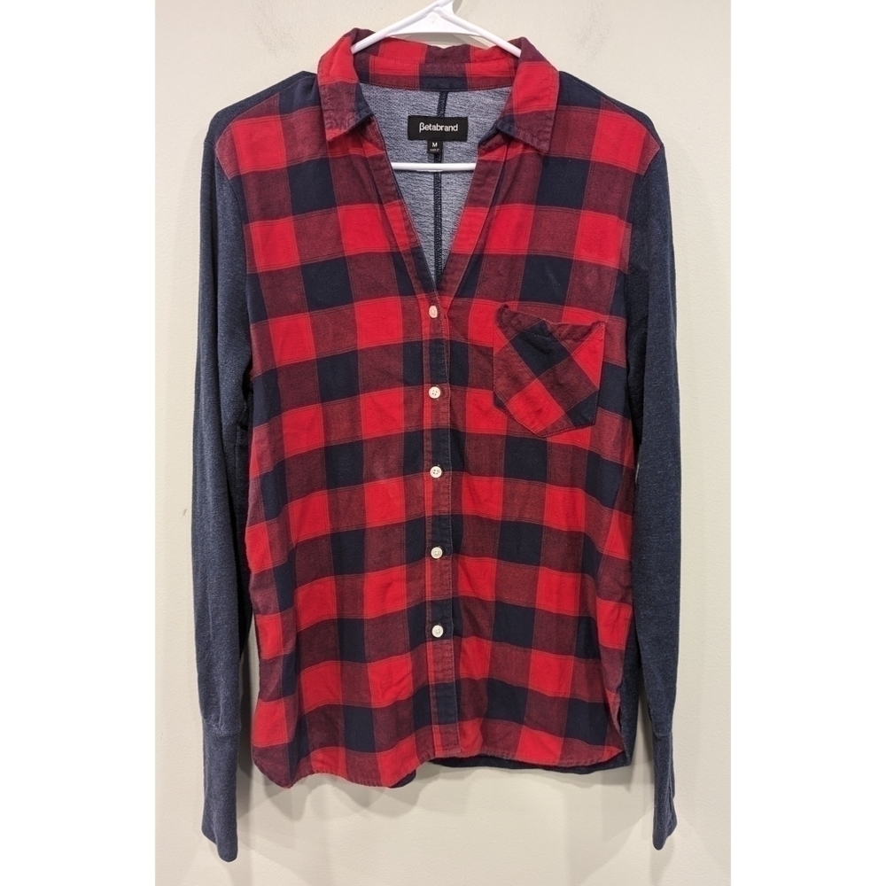 Betabrand The Lumberjill Buffalo Plaid Long Sleeve Button Down Shirt Size Medium